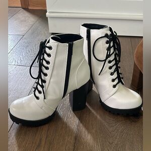 White & Black Boots